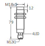M18非埋式接近開關插件式