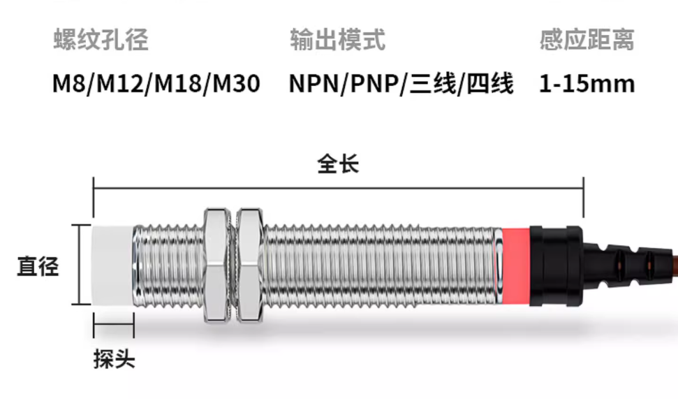凱基特 耐高溫接近開(kāi)關(guān)傳感器防水金屬感應(yīng)開(kāi)關(guān)m12/18/30NPN